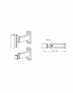 Guide rail bracket STS 81-125 mm, P021/6